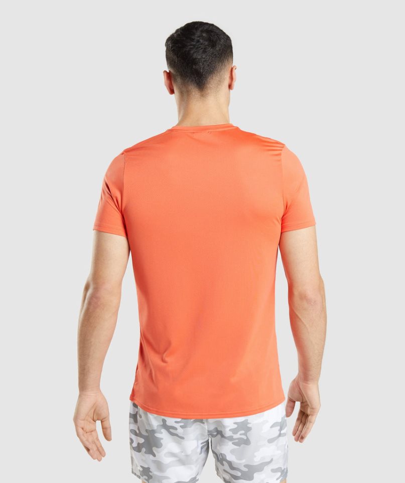 Men's Gymshark Arrival Graphic T-Shirts Orange | NZ 4SFZMP